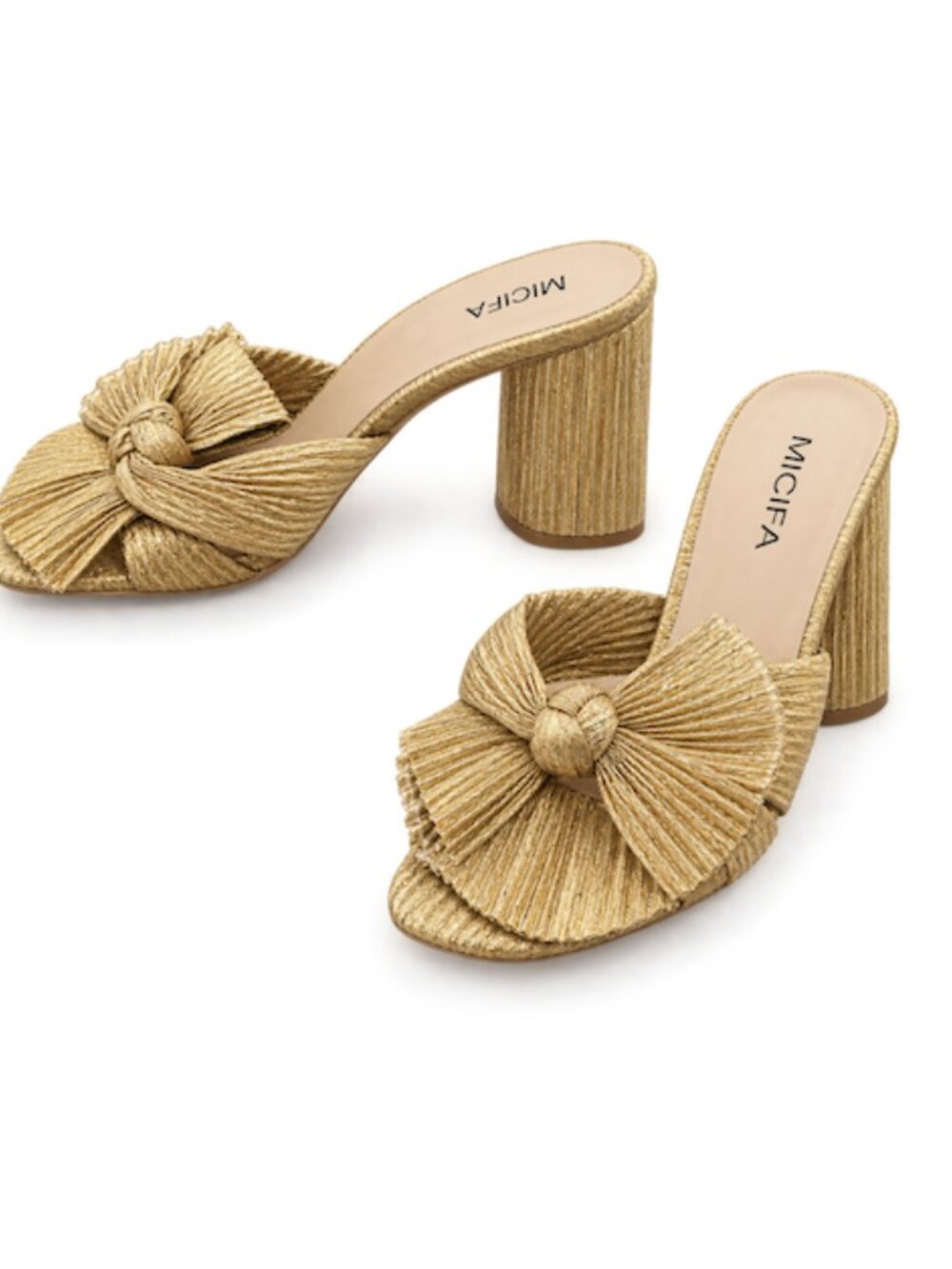 Gold Bow Mule Heel